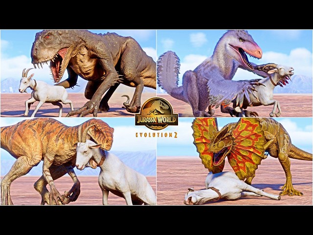 Simulation of Dinosaurs and Flying Reptiles with Goat Feeders in Jurassic World Evolution 2