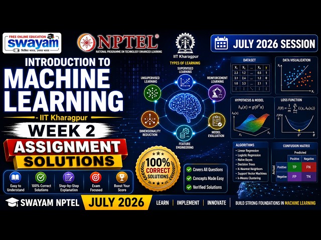 Introduction to Machine Learning - IITKGP Week 2 Assignment Answers 2026 | NPTEL July 2026 | 100%