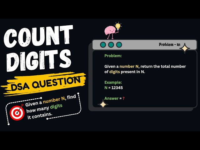 Count Digits | DSA Problem | Coding Question | Problem - 01