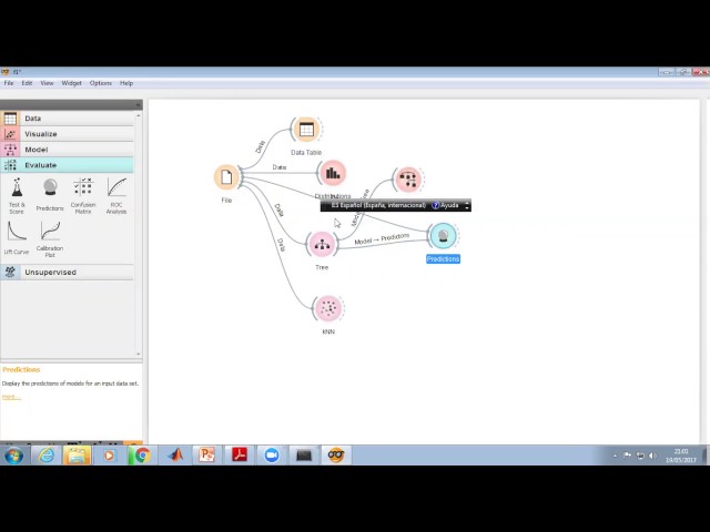 Minería de Datos (Práctica II): Mi Primer Flujo de Datos in Orange (Árbol de Decisión y KNN)