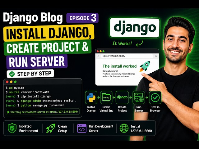 Blog with Django | Episode 3: Install Django, Create Project & Run Development Server