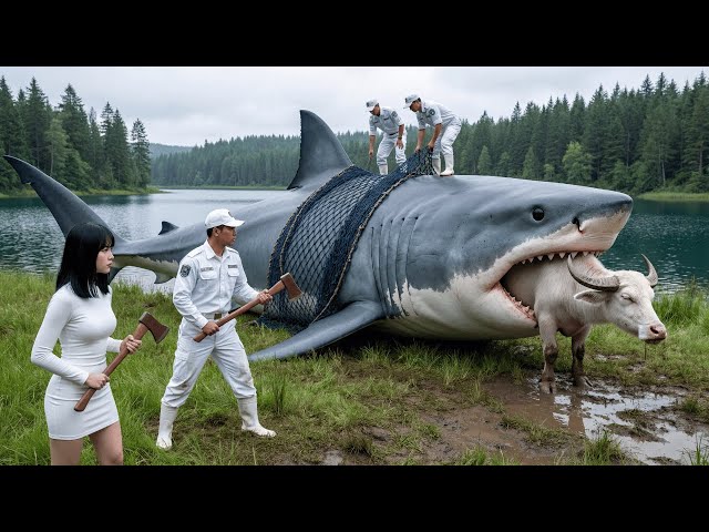 Heroic Rescue Team Saves a Resilient Father Buffalo from the Killer Shark’s Razor-Sharp Jaws 🐃🦈