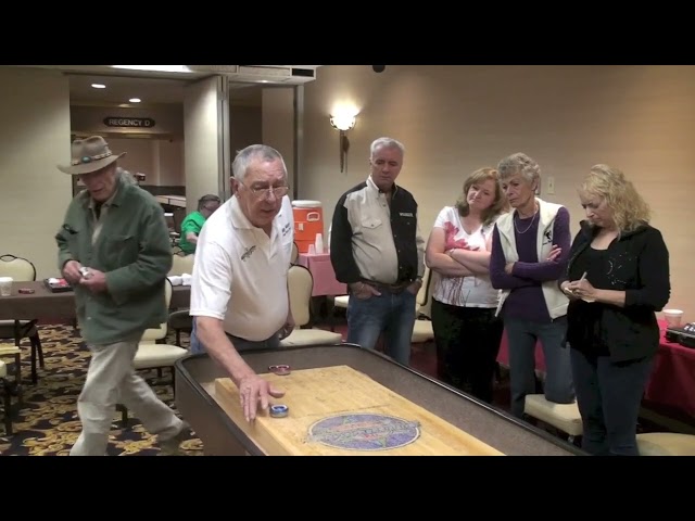 Billy Mays, Greatest #TableShuffleboard Player of all Time Giving Shuffleboard Lessons at NASC XXII.