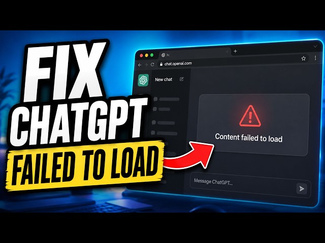 How to FIX CHATGPT CONTENT FAILED to LOAD FULL GUIDE