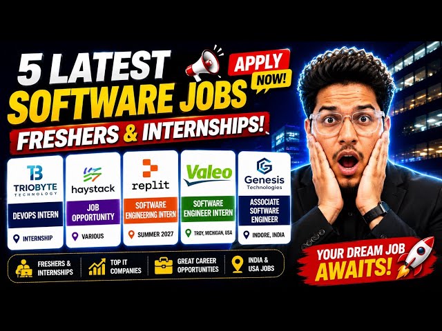 Latest IT Software Jobs | 5 New Openings | Freshers & Internships