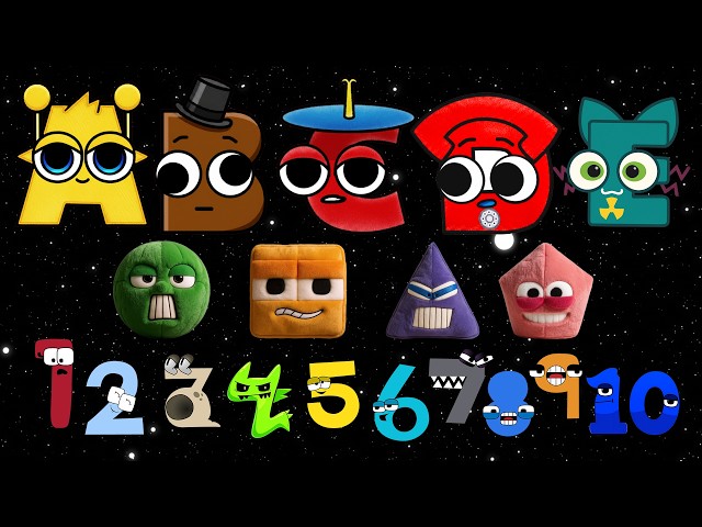 Canción del abecedario y conteo para niños pequeños. Aprende de la A a la Z. Divertidos personaje...