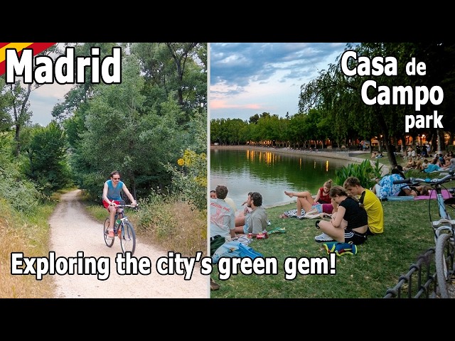 🇪🇸 Madrid [4K] Bike ride along the LARGEST PARK in the city! Casa de Campo🚴🌳 Spain (2026)