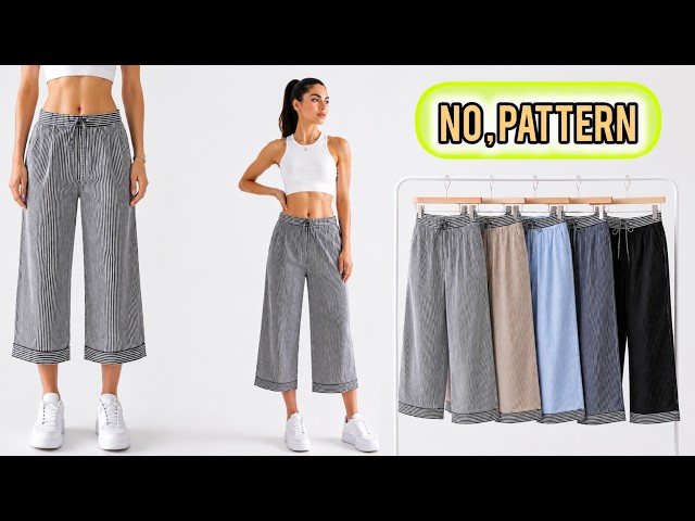 DIY Pajama Pants | Easy Pattern Making & Sewing Tutorial | ✂️ Summer Wide Leg Pants 2026