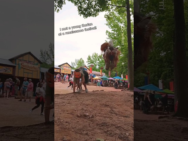 I met a young therian at Ren Fest! @Georgia_girlll and @Mills-editor { #quadrobics #therian }