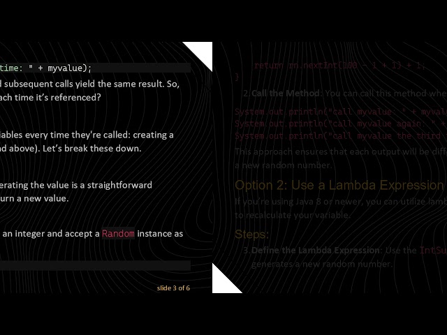 How to Recalculate Variables in Java Every Time They're Called