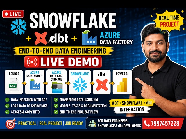 Snowflake + dbt + Azure Data Factory | End-to-End Data Engineering Live Demo