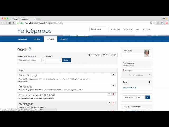 Share the Link - FolioSpaces free ePortfolios