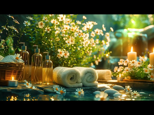 Find Gentle Relief in a Spa Garden 🌿 Soft Water Sounds and Healing Piano