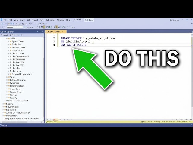 61 Stop Accidental Deletes with INSTEAD OF Triggers | SQL Server Tutorial For Beginners 