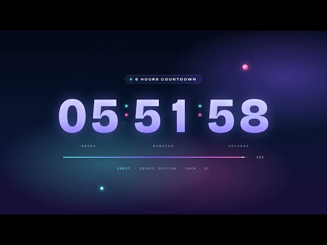🪐 6 Hours Timer · Cosmic Orbit Aesthetic · Study / Focus / Sleep Countdown