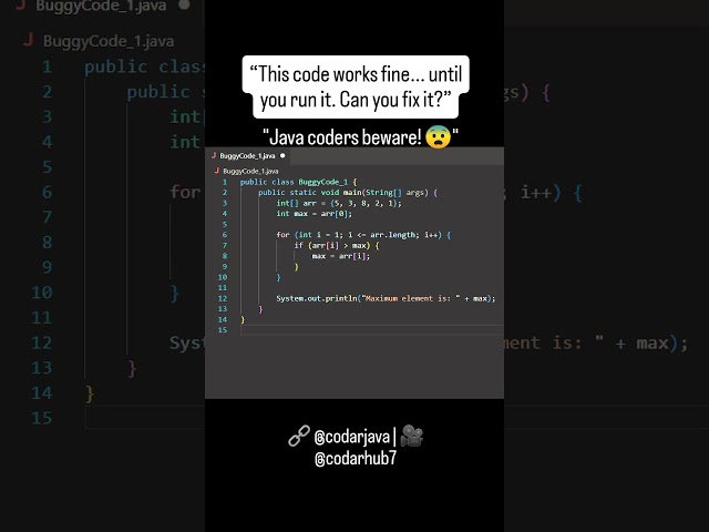 🚨 Java Crash Alert!Code sahi dikhta hai… par crash kar deta hai?👇 Comment karo #codarjava  #javadoc