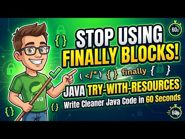 Stop Using Finally Blocks!  Java Try-With-Resources | Write Cleaner Java Code in 60 Seconds
