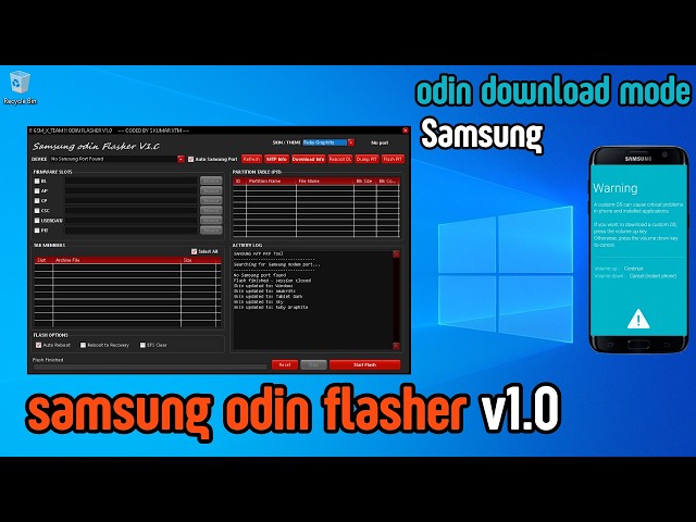 How to Use Samsung Odin Flasher V1.0 | 4-File Stock Firmware & PIT Flashing Tool