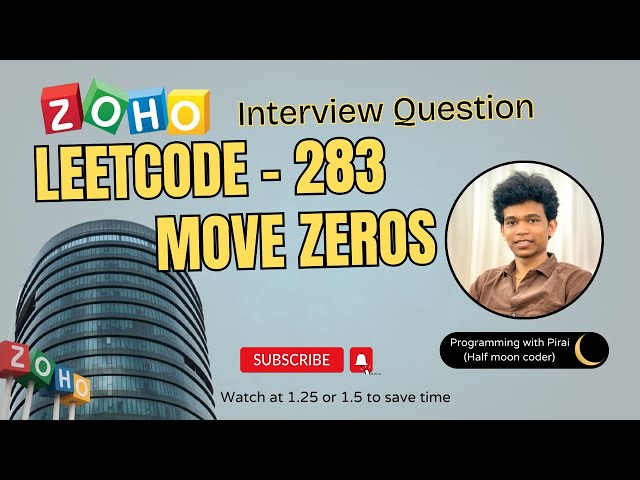 Move Zeroes | Leetcode 283 | Approach + Code with explanation.