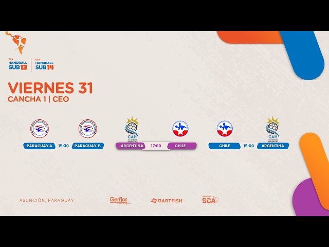 🔴 EN VIVO: Handball SCA Sub 13-14 - Jornada 4 | Cancha 1 - CEO (31/Julio)