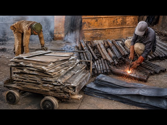 How Old Railway Rails Are Recycled | Amazing Railway Track Scrap Processing