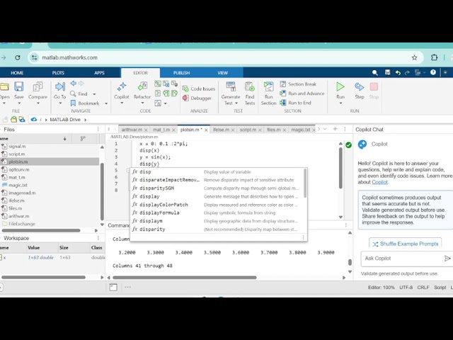 Plotting in Matlab