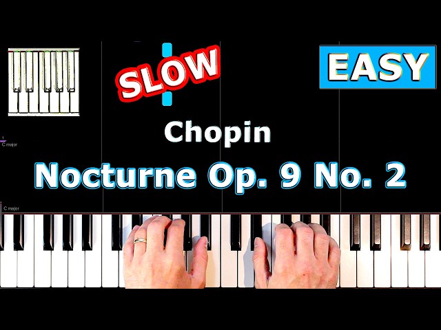 Chopin - Nocturne Op. 9 No. 2 - SLOW Piano Tutorial