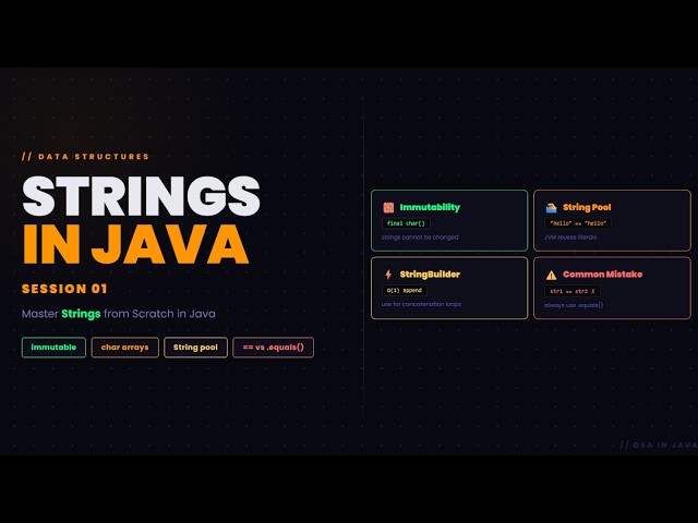 STRING IN JAVA || SESSION 01 || DSA IN JAVA