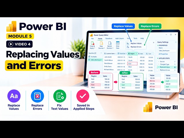 Replace Values & Errors in Power Query | Power BI in Bangla | Beginner Tutorial