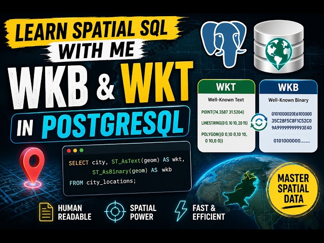 WKT vs WKB in PostgreSQL/PostGIS | Learn Spatial SQL with Me #1