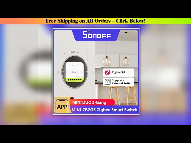 SONOFF MINI DUO 2Gang Zigbee Smart Switch MINIZB2GS Small Safe DualLoad Control Supports External S