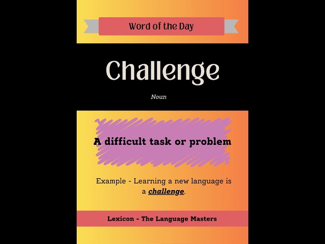 Word of the Day - Challenge #englishmadefun #speaklikenative #grammareasy #englishunlocked #learneng