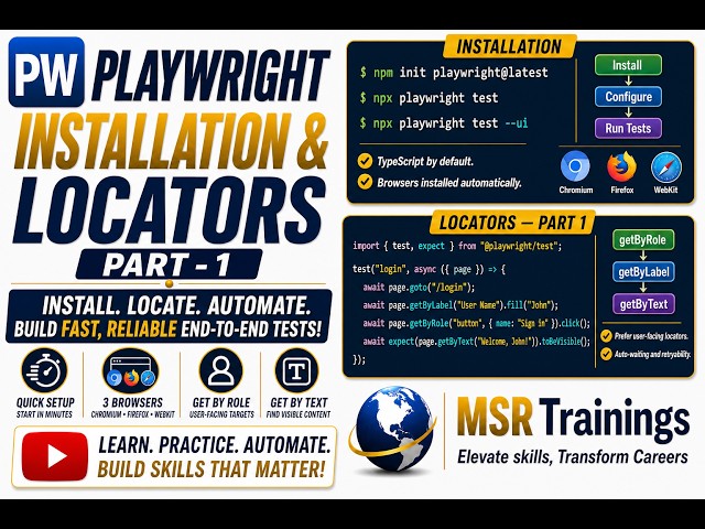 Playwright installation and locators - Part 1 - 🚀 Master Playwright with Typescript