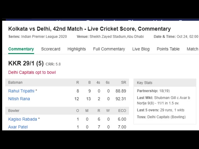 KKR VS KXIP