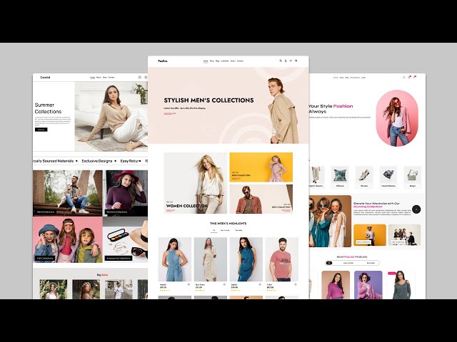 Clothing Website Templates with HTML CSS JS | Fashion E-commerce Bundle | Responsive Store Designs