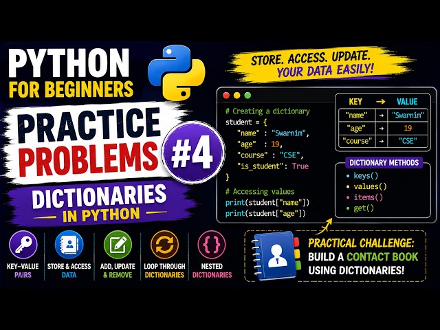 Python Practice Problems #4 | Dictionaries in Python