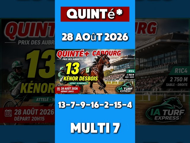 Quinté+  demain à Cabourg. Numéro 13 pour ce vendredi. #quinté #pmu #turf