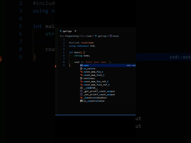 C++ Program to Input Name & Print Output 🔥 | Basic C++ Program. #shorts #cpp #coding #programming
