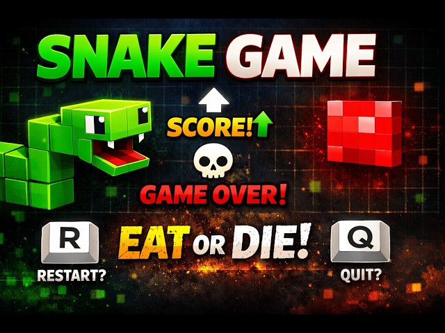 👉 I Built a Snake Game Using Only Python 🐍🔥 (No Game Engine)