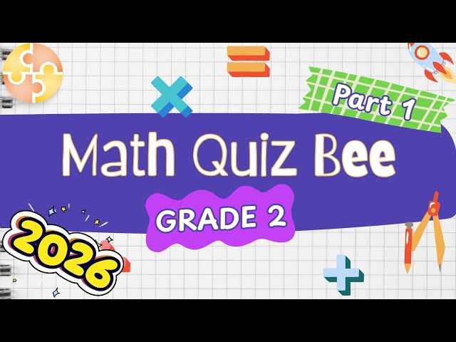 2026 Math Quiz Bee for Grade 2 | Part 1 | Quiz by brainYs
