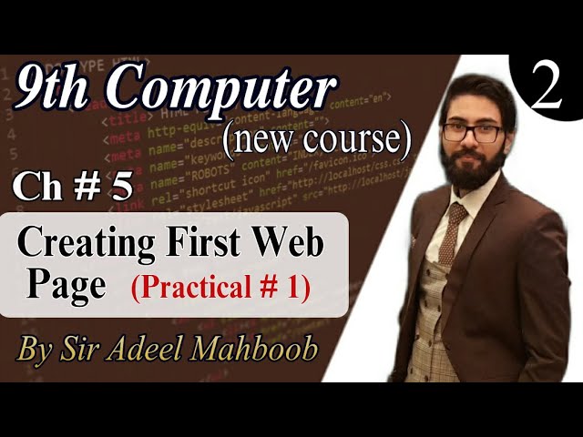 How to create a web page in html in hindi/urdu | 9th computer new book chapter 5