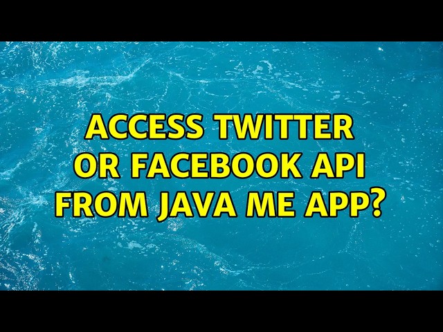 Access Twitter or Facebook API from Java ME app? (2 Solutions!!)
