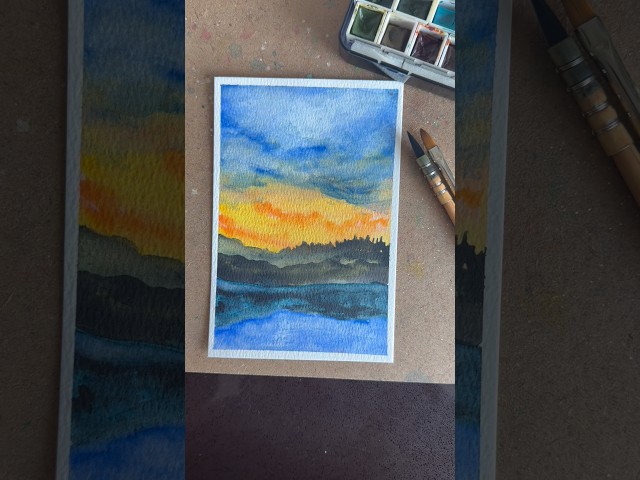 Painting a Watercolor Landscape While Traveling 🎨 | Beginner Watercolor