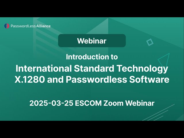 Introduction to International Standard Technology X.1280 and Passwordless Software