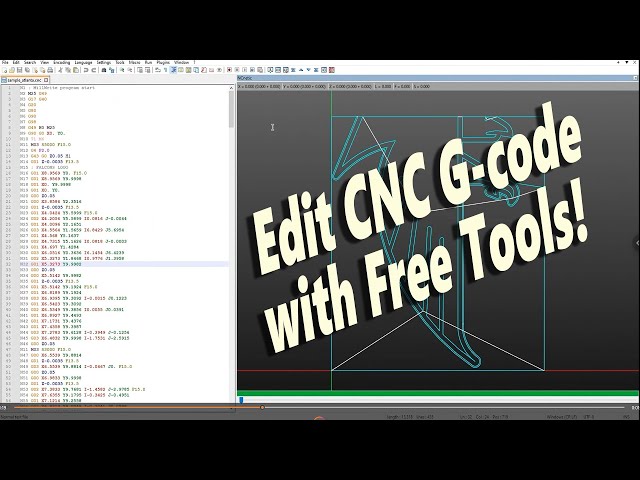 Edit CNC G code with Notepad ++ and the free NCnetic plug in, auto install via Centroid PC Tuner