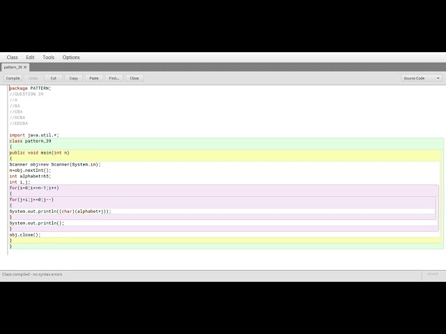 Blue Java : pattern program part 39