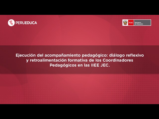 Acompañamiento pedagógico en II.EE  JEC: diálogo reflexivo y retroalimentación formativa