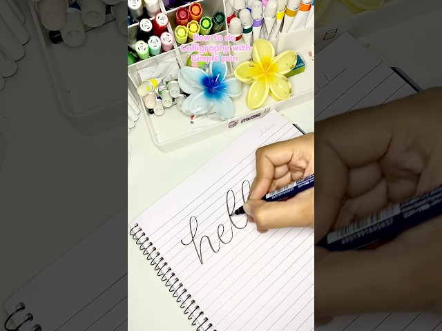 How to do calligraphy with normal pen, calligraphy for beginners #calligraphy #art #handlettering