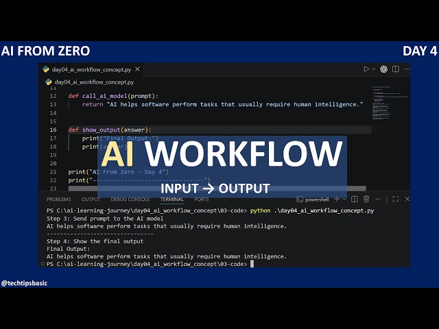 AI From Zero Day 4: What Is an AI Workflow? Explained with Python