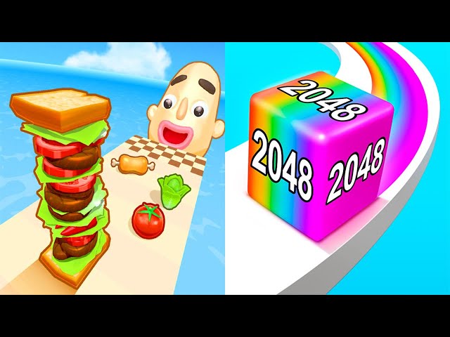 Sandwich Runner VS Jelly Run 2048 - All Levels Gameplay Android iOS Ep 1